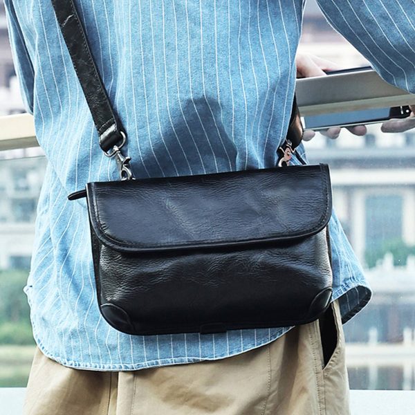 Leather Crossbody Messenger Bag for Men