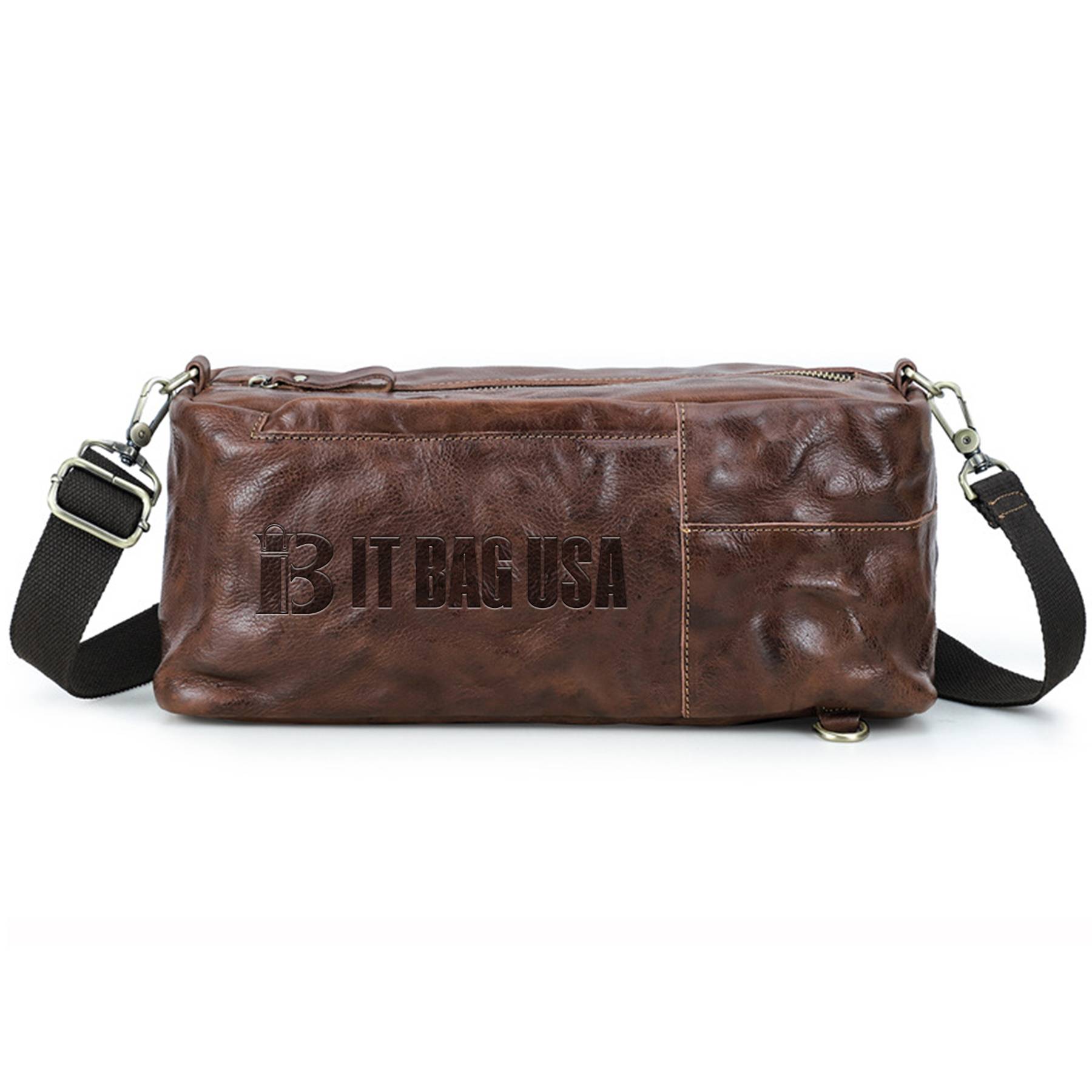 Genuine Leather High-capacity Waterproof Cross-body Bag Men