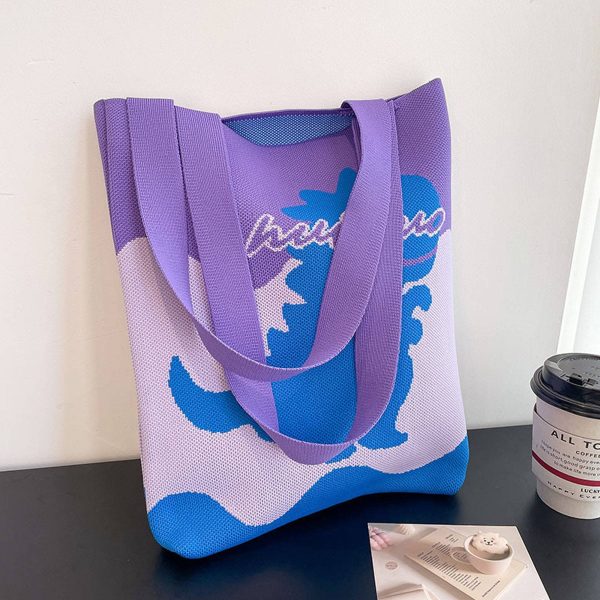 Large Capacity Beach Knitted Shoulder Tote Bag