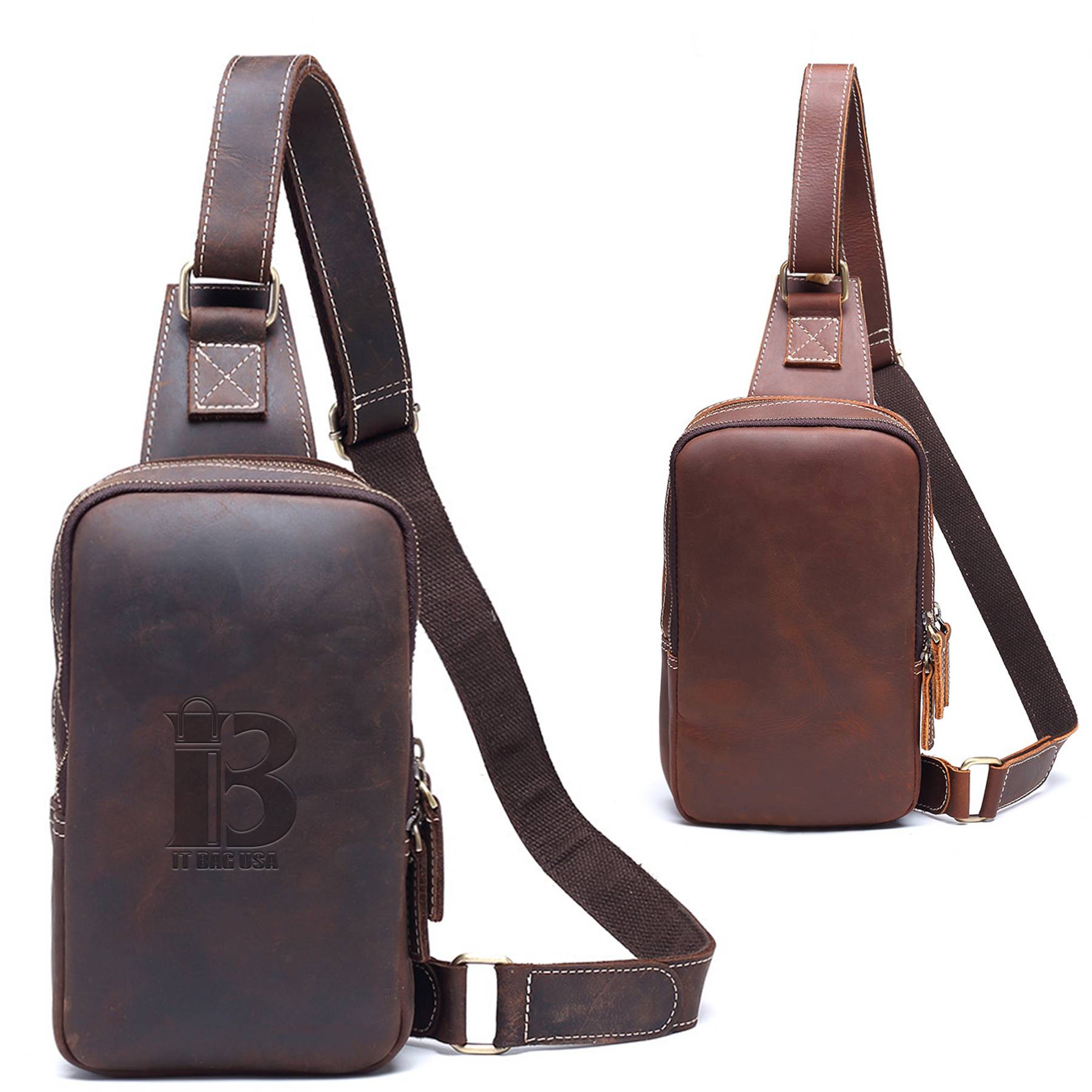 Genuine Leather Sling Bag for Men Crossbody