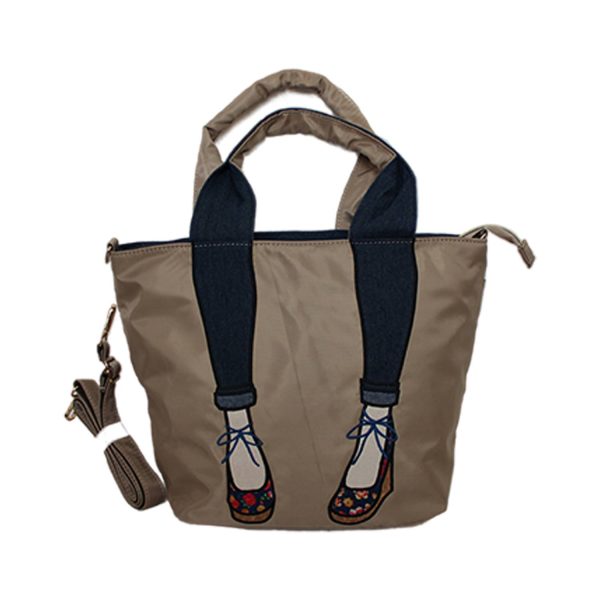 Nylon handbag creative high heels tote bag for women