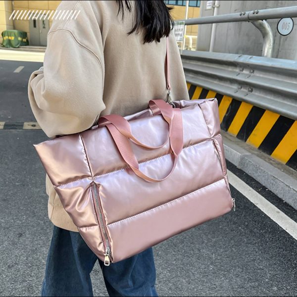 Women Large Quilted Puffer Tote Bag