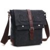 Small Vintage Canvas Leather Messenger Crossbody Bag