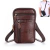 Cowhide Leather Shoulder Crossbody Bag Phone Pouch