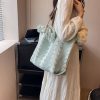 Wool woven tote bag