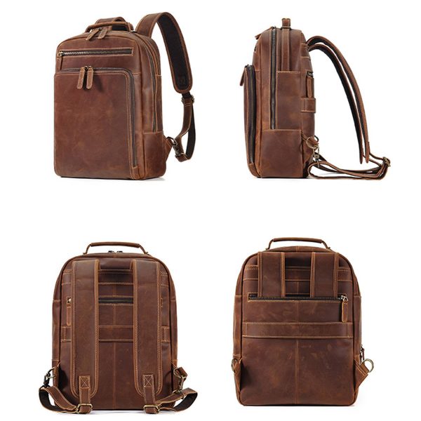 Genuine Vintage Leather Backpack For Men 15.6" Laptop Bag