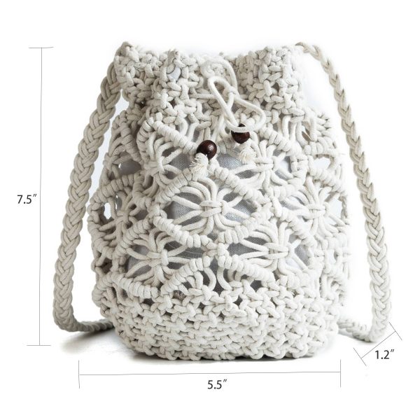 Jute Drawstring Crossbody Beach Woven Bag