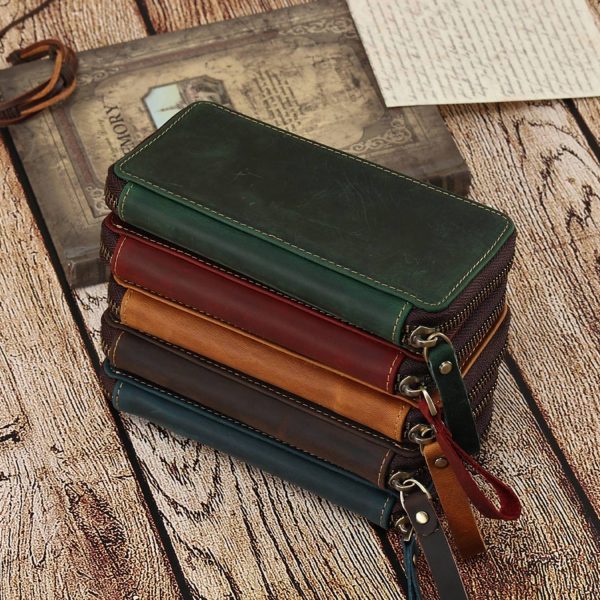 Genuine leather stationery box pencil case wallet