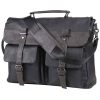 17.3 Inch Vintage PU Leather Laptop Bag Briefcase Satchel