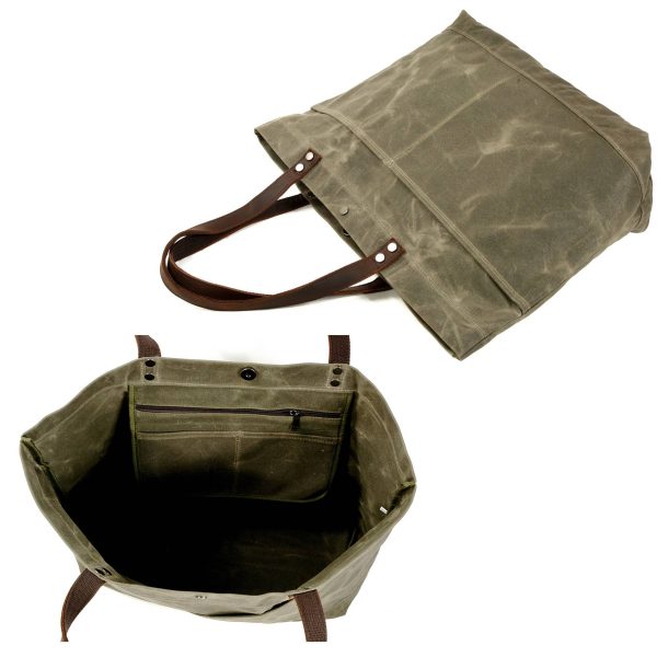 Waxed Canvas Travel Tote Bag
