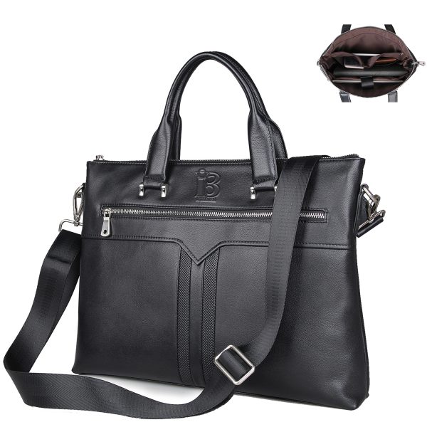 Genuine Leather Men Women Laptop Briefcase for