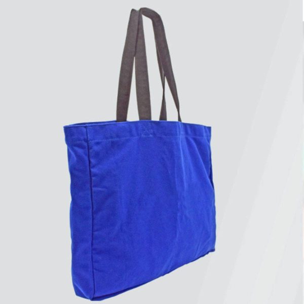 Blue Canvas Large Capacity Tote Bag