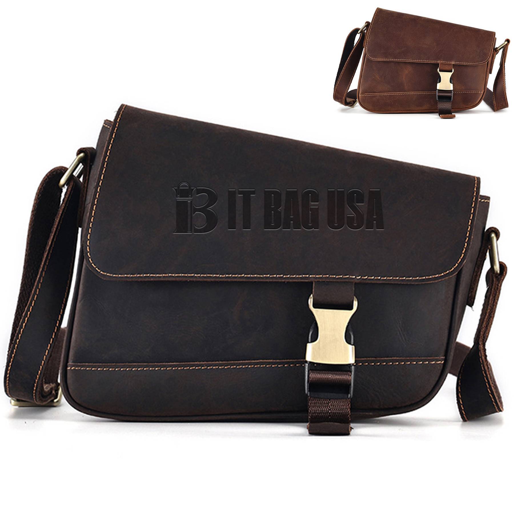 Genuine Leather Messenger Bag for Men