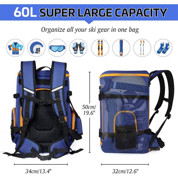 Large Capacity Waterproof Ski Boot Bag Backpack