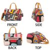 Genuine Leather Geometric colourful contrast cross-body bag