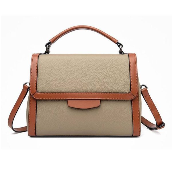 Genuine leather square crossbody bag handbag for woman