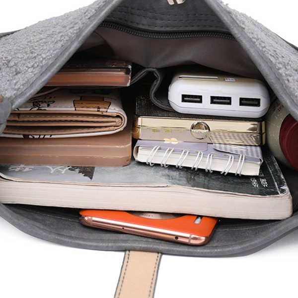 PU Leather Plush Crossbody Bags Fit for Women in Winter