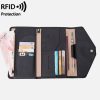 PU leather RFID multifunctional passport wallet for women