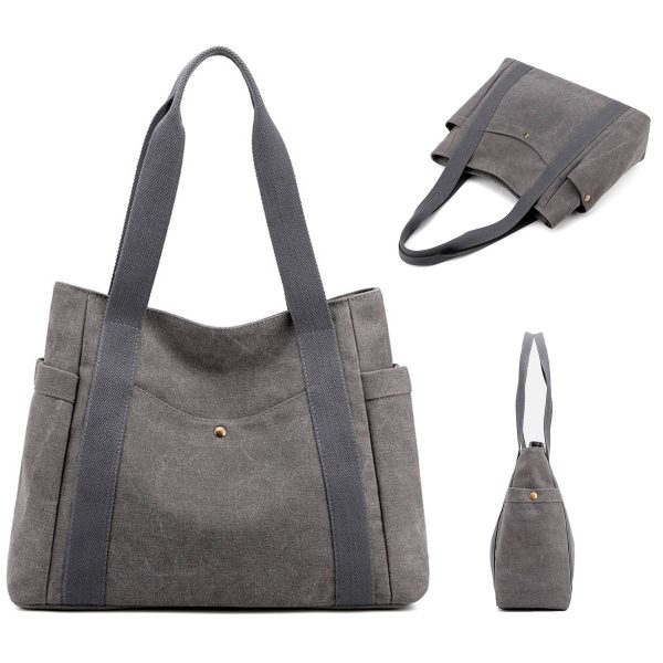 Canvas Multi-pocket Tote bags for women