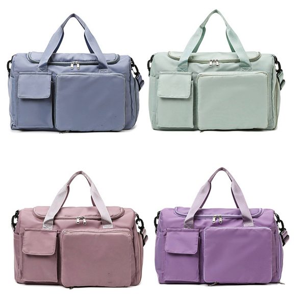 Oxford Foldable Travel Duffel Bag With Shoes Compartment