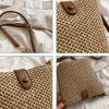 Summer Straw Women Woven Crossbody Bucket Bag