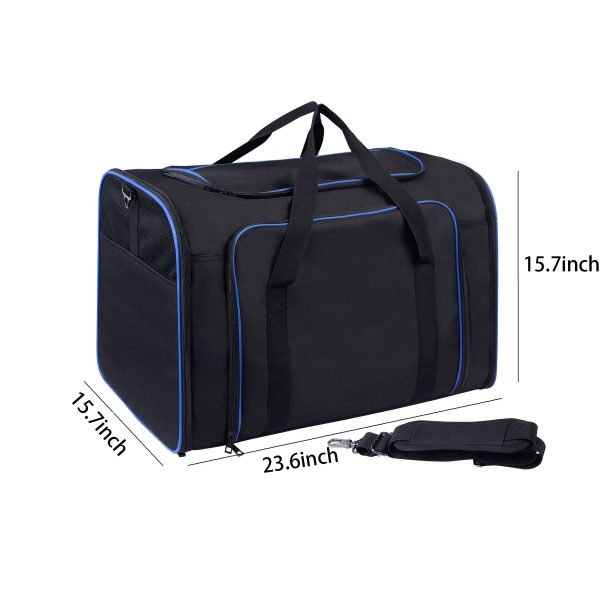 Oxford Large Collapsible Travel Puppy Cross-body Bag Black