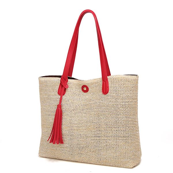 Large Straw Beach Bag for women