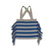 Polyester striped knitting tote bag
