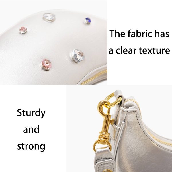 PU Leather Diamond-embellished Cross-body Bag For Women