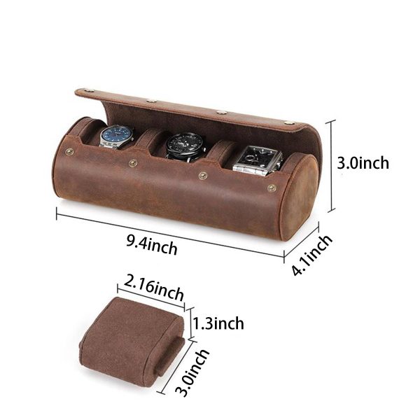Genuine Leather three compartments watch Storage bag