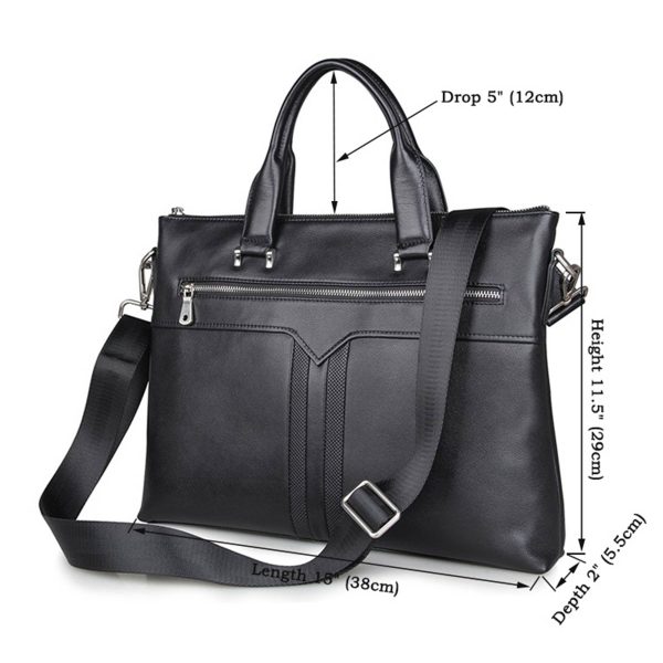 Genuine Leather Men Women Laptop Briefcase for