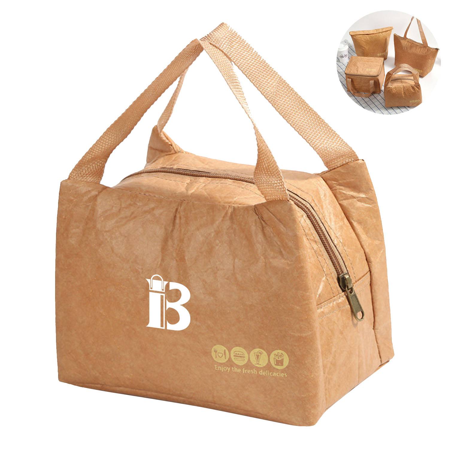 Outdoor Insulation Picnic Kraft Paper bento bag