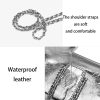 Genuine Leather cross-body metal chain messenger bag