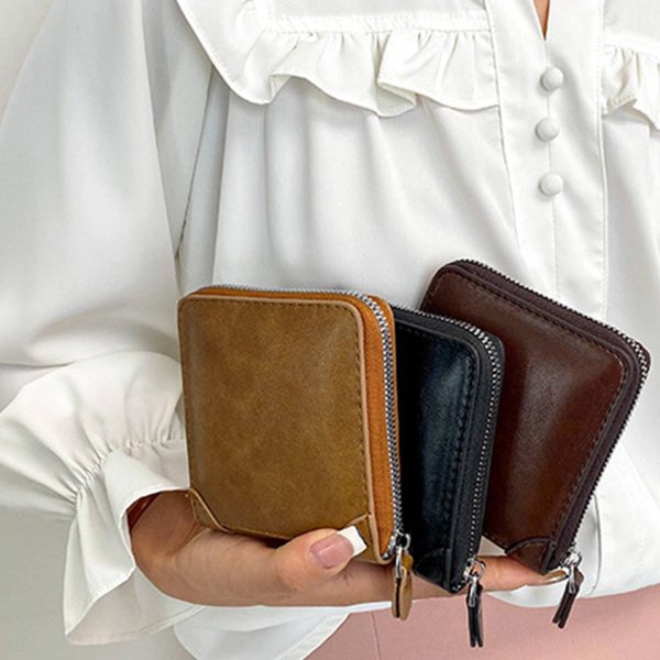 PU Fold Zipper Wallet Purse