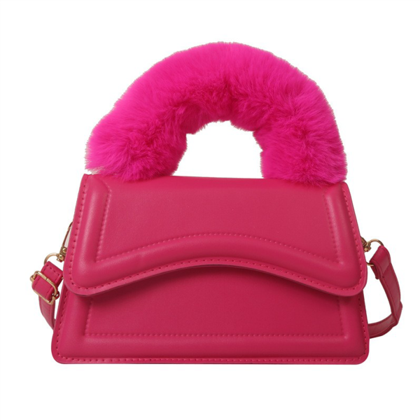 PU Solid Color Portable Diagonal Bag