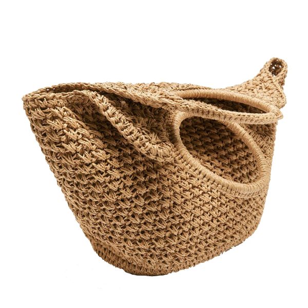 Hand-woven Straw Large Bag Round Handle for women