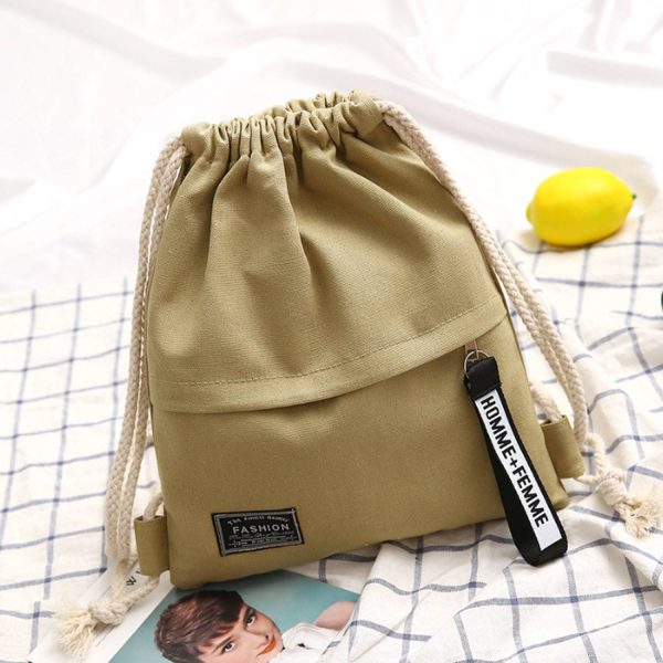 Canvas Storage Drawstring Backpack