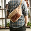 Canvas Multicolor Water-resistant Cross-body Bag