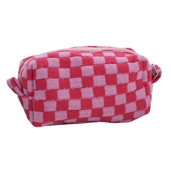 Checkered Makeup Bag