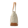 Leather Handle Handbag Waterproof Canvas Bag