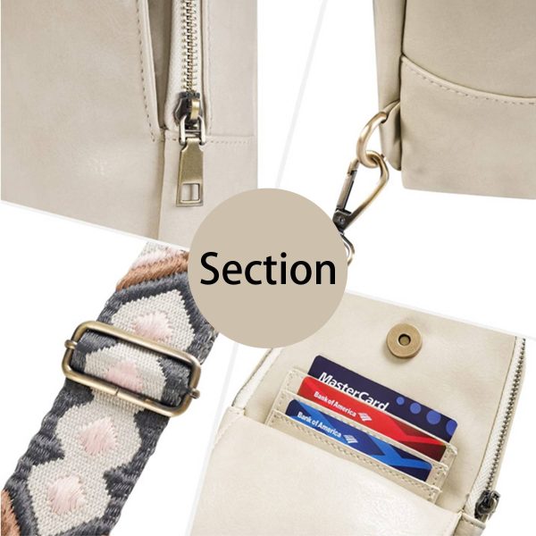 PU Leather Small Crossbody Sling Backpack Multipurpose