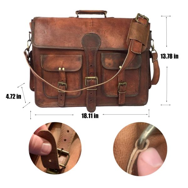 Genuine Leather Laptop bag best computer satchel Briefcase