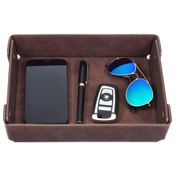 PU Leather Tray Organizer