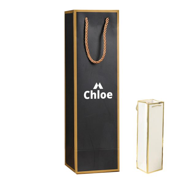 Gold Rim Wine Gift Paper Bag