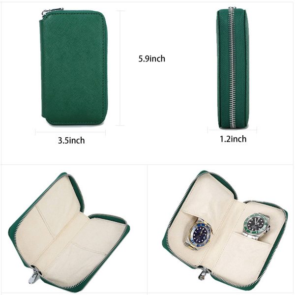 Genuine Leather Portable Watch Storage Travel Cosmetic bag