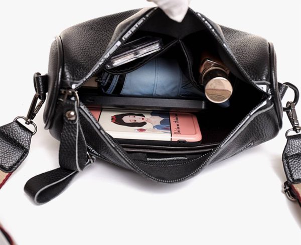 Geniune Leather Wide Strap Crossbody Bag