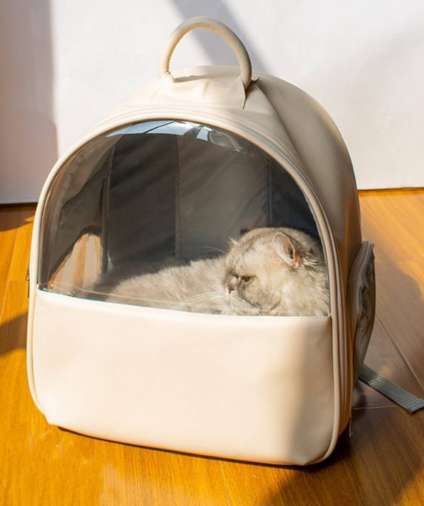 PVC And Leather Pet Backpack