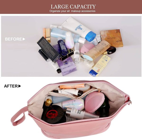 PU Leather Double Layer Cosmetic Bag