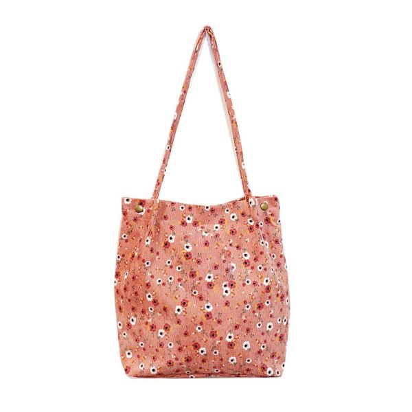 Corduroy high-capacity printed handbag tote bag