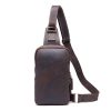 Genuine Leather Diagonal Shoulder Bag For Men